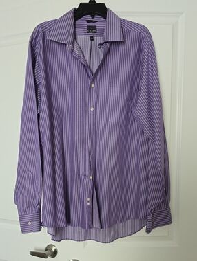 Chaps Purple Pinstripe Men's Dress Shirt